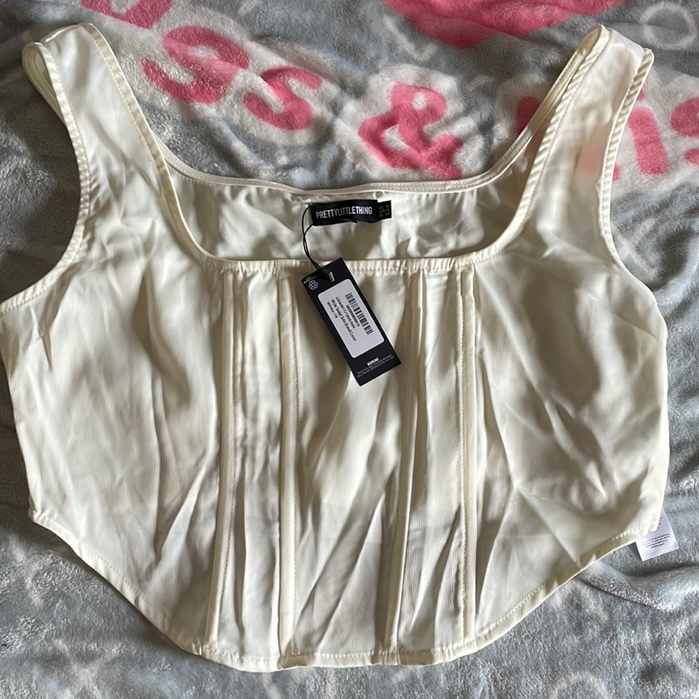 White Satin Sculpt Boned Corset